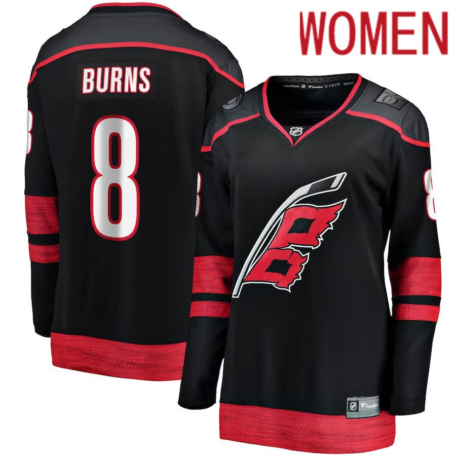 Women Carolina Hurricanes 8 Brent Burns Fanatics Branded Black Home Breakaway Player NHL Jersey